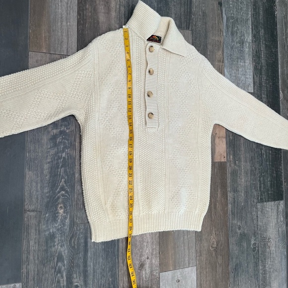 Vintage Alps Kilkenny Knit Irish 100% Pure Wool Hand Loomed Collar Sweater Sz XL - Picture 5 of 8